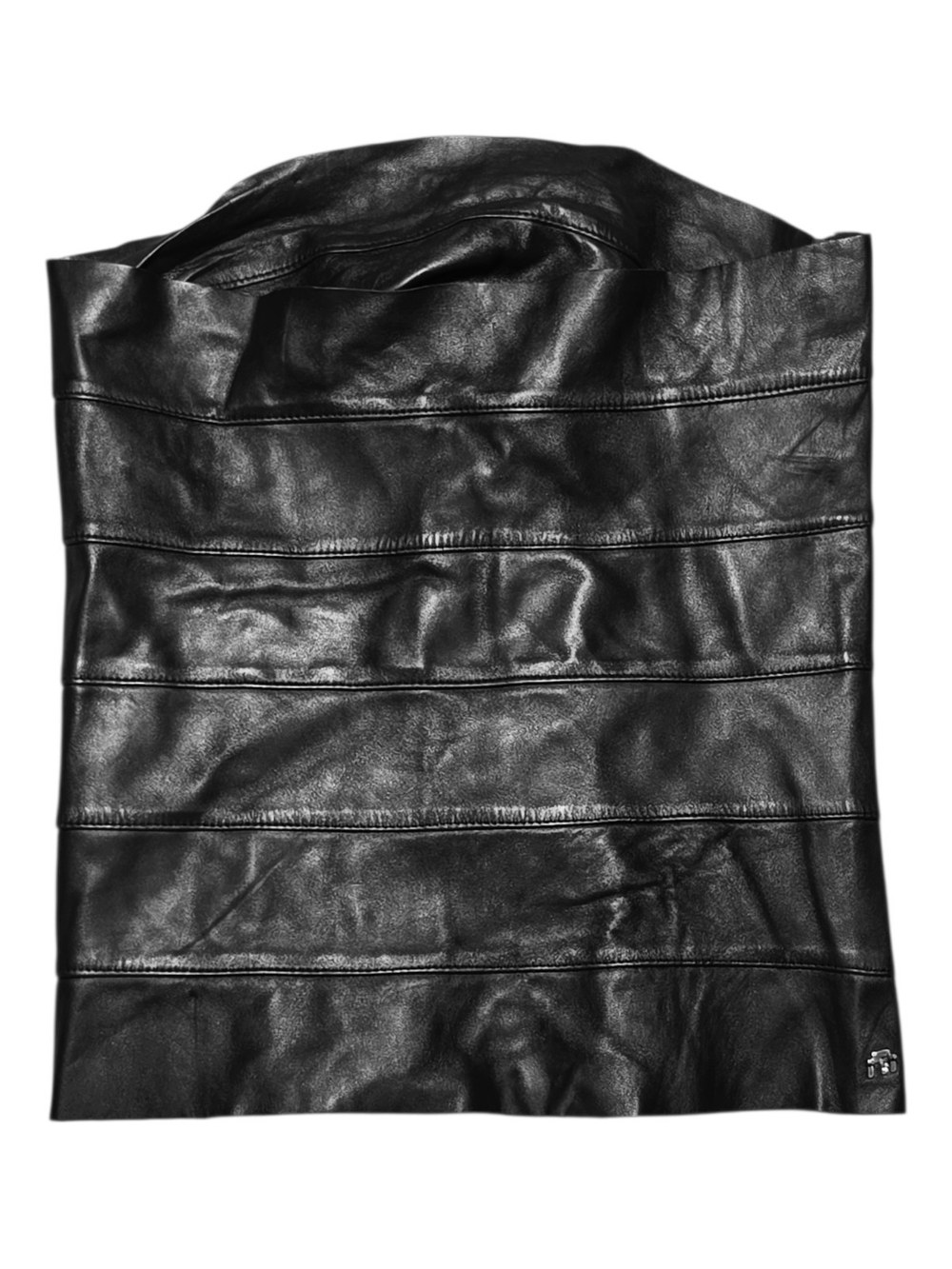 NWT $295 MIAOU Lupe Leather Corset Black Medium - Picture 3 of 4